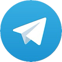 the telegram logo in a blue circle